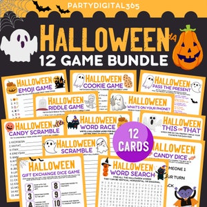 Halloween 12 Game Bundle | Halloween Party Games for Kids, Teens, and Adults | Halloween Games | Fun Halloween Activities | Instant Download
