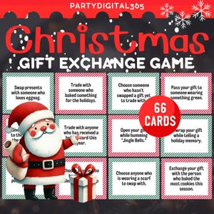 Gioco di scambio regali di Natale / Biglietti di scambio regali / Gioco di Natale divertente per famiglie / Giochi di Natale per adolescenti / Gioco di scambio regali