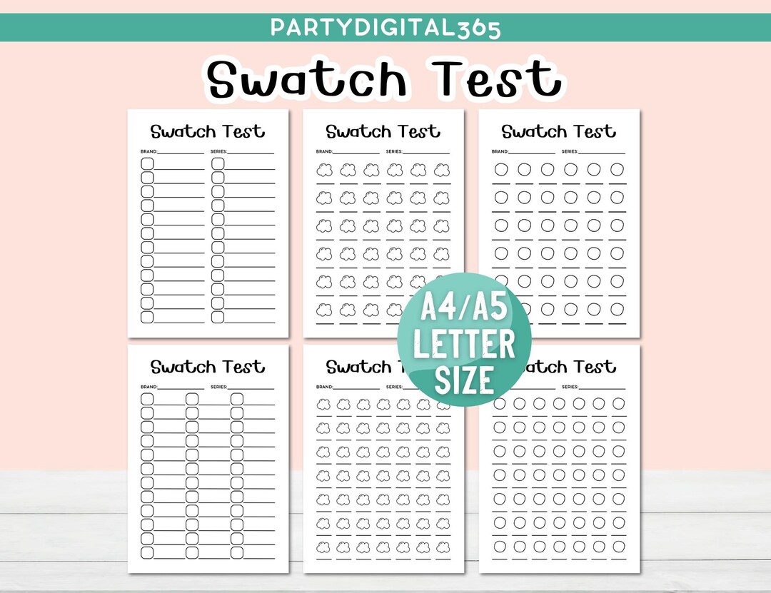 Swatch Marker | Printable Swatch Template for Markers | Blank Swatch Chart | Color Testing ...