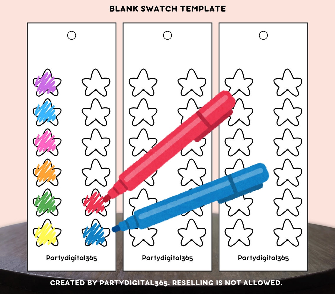 Digital Blank Swatch Template DIY Printable Color Palette Swatch Marker Swatch Template ...