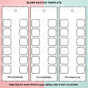 Digital PDF Printable Marker Swatch Template | Blank Color Palette Swatch Chart | Digital Swatch for Artists | Instant Download | H4