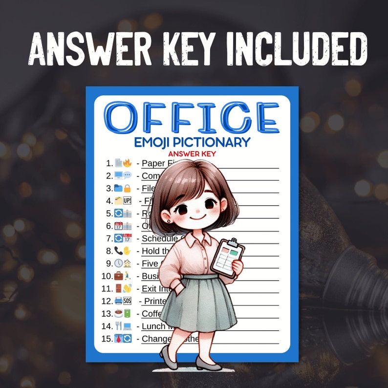 Office Emoji Pictionary Party Game Printable Team Building Game Fun