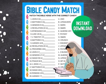 Bible Candy Match Game: afdrukbare kerkactiviteit (pdf)