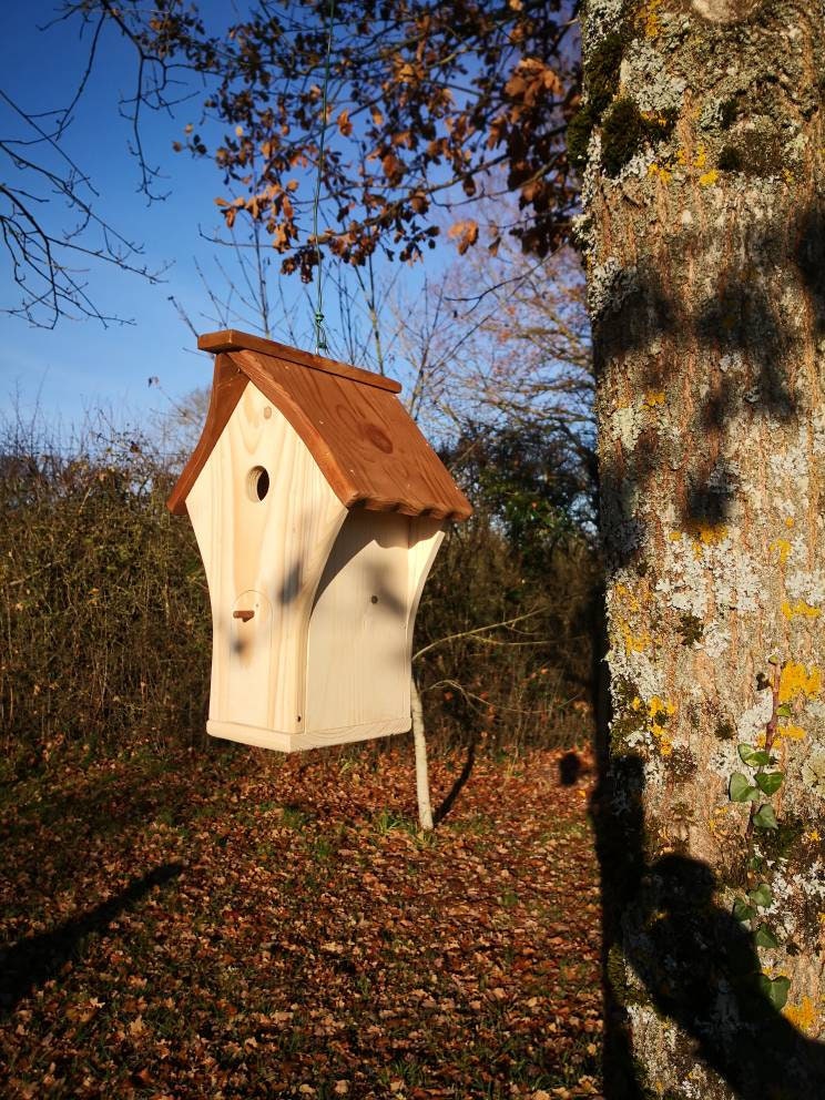 Cabane Oiseaux Nichoir Bois Marron