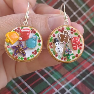 Christmas Cookie Earrings, Sugar Cookie Earrings for Christmas, Cute Earrings for Christmas, Cute Earrings for Christmas Party, Christmas