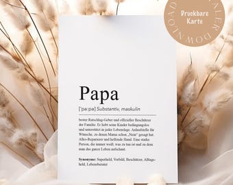 Father's Day Definition Card: Papa Print (Digital Download)
