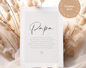 Grußkarte Papa | Symbolkarte | Geschenk | Vatertag | Papa Geburtstagsgeschenk | minimalistisches Design | Digitale Karte | Symbol Papa
