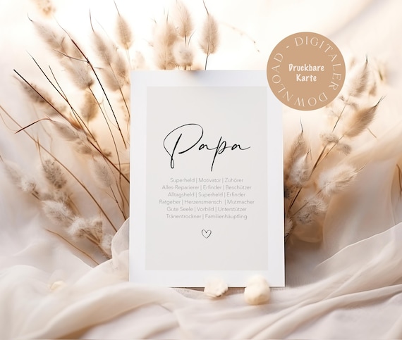 Grußkarte Papa | Symbolkarte | Geschenk | Vatertag | Papa Geburtstagsgeschenk | minimalistisches Design | Digitale Karte | Symbol Papa