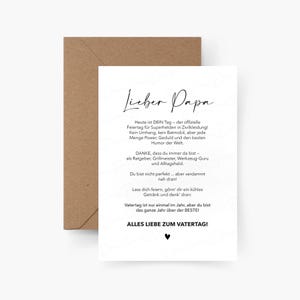 Druckbare Karte "Liebesbrief Papa" | Vatertag | Papa | Liebe Worte | Geschenk Vatertag | Bester Papa | minimalistisch | Vater | Danke Papa