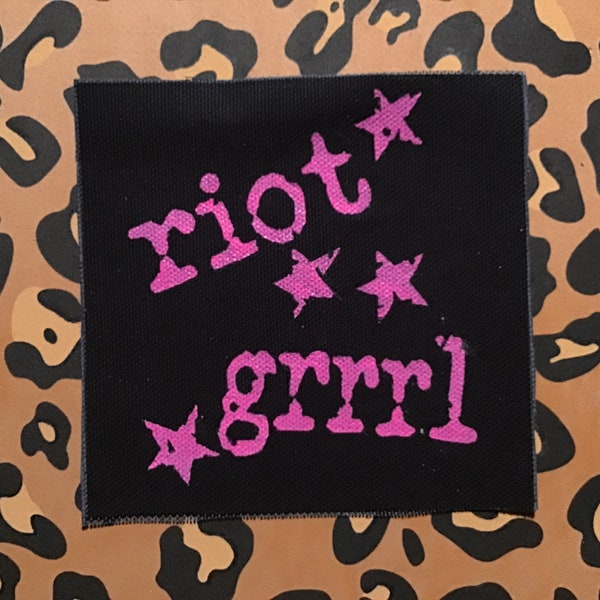 Riot Grrrl handmade, hand-painted patch (More info in description!)