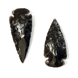 Black Obsidian Arrow Flint Stone, Arrow Head Narive Flint Stone, Spear Arrows, Combo of 2Inches & 3 Inches Arrows