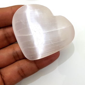 Big Natural Selenite Heart, Natural Stone Heart, 2.5 to 3 Inches Heart
