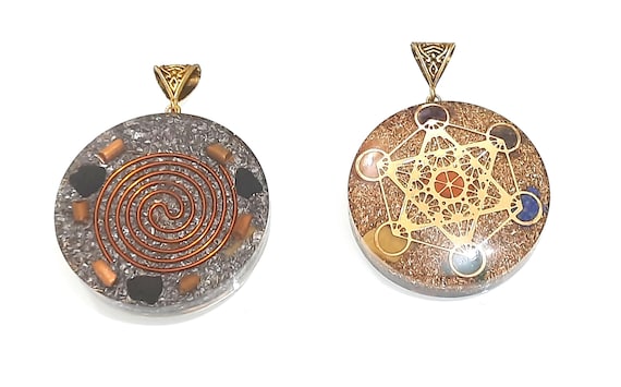 Chakra Metatron Orgone Pendant, Reiki Healing, EMF Protection