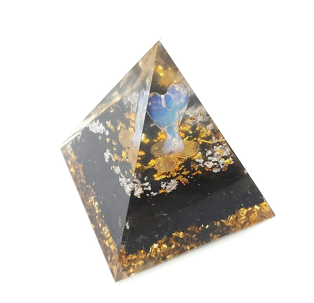 Opalite Angel Orgone Pyramid With Black Tourmaline, 2.5 Inches - Etsy