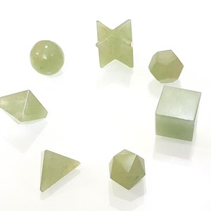 Natuursteen groene aventurijn heilige geometrie set Aura kristal metafysische spirituele geometrie set