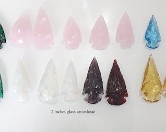 Hand Crafted Flint Stone Arrowheads: 2-inch Variety - Choose Your Color (Set of 3