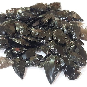 10 Black Obsidian Arrow Head Lot Wire Wrapping,Jewelery Making, Hand Knapped Spear Head Points, Unique Collectibles Arrows, Obsidian Arrows