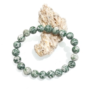 Unique stone tree jasper agate healing crystal beaded bracelet 8mm