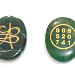 Green Jade Zibu Coin Angelic Number to Attract Wealth Money Cash Flow Prosperity
