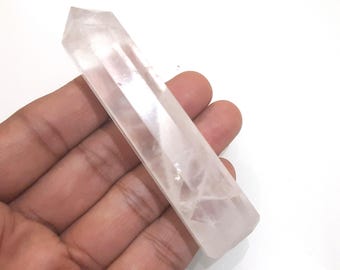8 Faceted Natural Himalayan crystal wand agate crafted pointed wand