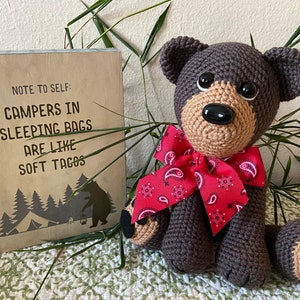 Bernie the Bear With Storybook Red Paisley Bow