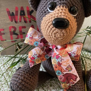 Bernie the Bear With Storybook Woodland Bear Print