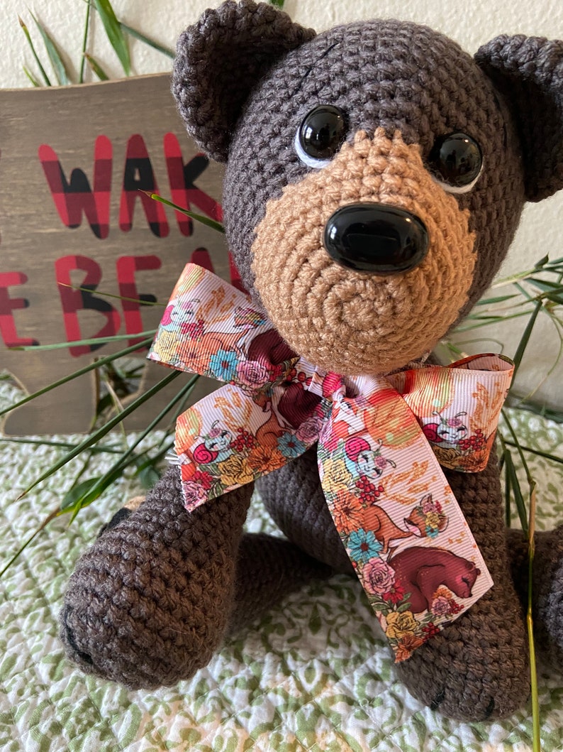 Bernie the Bear With Storybook Woodland Bear Print