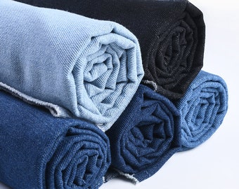 Jeansstoff, gewaschener Jeansstoff, blauer Baumwoll-Denim, Jeans-Stoff, Bekleidungsstoff, Nähen, schwerer Denim Verkauft durch den halben Hof