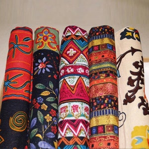 Bohemian Fabric, Indian Fabric, Upholstery Fabric, Ethnic Fabric, African Fabric, Home Decor Fabric Sold By the Half Yard