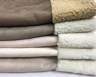 Bonded Sherpa Fabric, Suede Fabric, Faux fur fabric, Winter Fabric, Coat Fabric Sold By the Half Yard