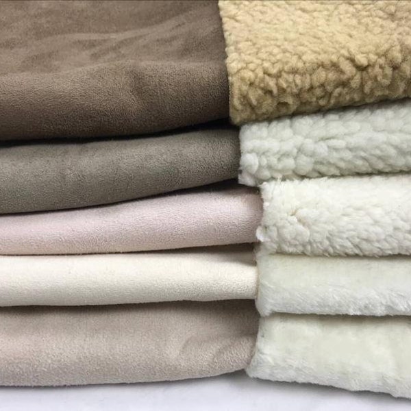 Tissu Sherpa collé, tissu en daim, tissu en fausse fourrure, tissu d'hiver, tissu de manteau vendu par la demi-cour