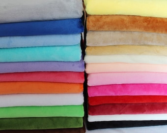 Solid Smooth Minky Fabric, Cuddle Fabric, Plush Toys Fabric, Faux Fur Fabric Sold By The Yard