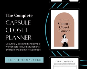 Capsule Closet Planner, Lifestyle Wardrobe Organizer, Seasonal Shopping Workbook, Printables, Goodnotes and Notability compatible