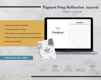 Pageant Reflection Journal, Digital Desktop Journal, Pageant Mindset Coach