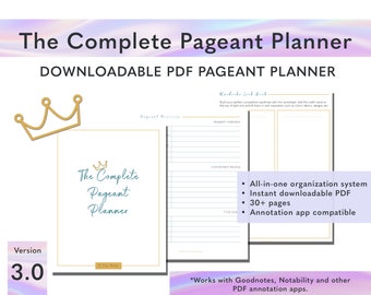 Complete Pageant Planner, Beauty Pageant Competition Prep Planner, Digital Planner, Goodnotes Pageant Planner, Notability Pageant Planner
