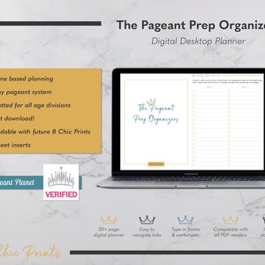 Pageant Prep Checklists, The Essential Organizer, Downloadable PDF Planner