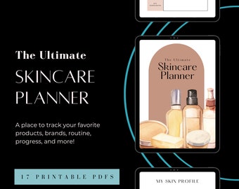 Skincare Planner, Printable Beauty Planner, Skincare Girls, Print Worksheets for AM & PM Routines, Pastels and Neutral Colors