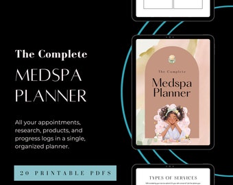 Medspa Appointment Planner, Medical Esthetics Printables, Simple Organizer, PDF Worksheets for appointments and products