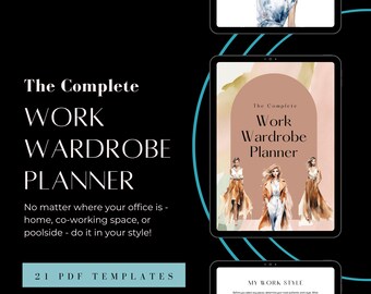 Work Wardrobe Planner, Office Outfits Organizer, Annual Shopping Workbook, Printable Worksheets, Compatible with Goodnotes and Notability