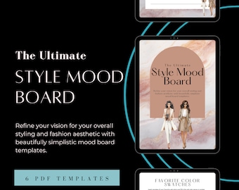 Style Mood Board, Printable Wardrobe Planner, Fashionistas, Print Worksheets for Fashion, Marble & Neutrals