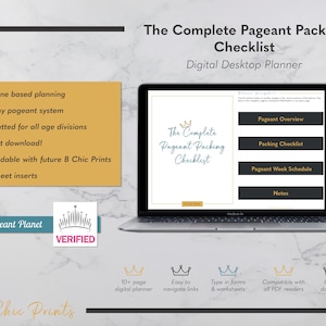 Pageant Packing List, Downloadable PDF Planner