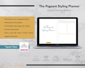 The Pageant Styling Planner, Downloadable Digital PDF Planner