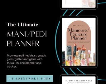 Manicure & Pedicure Planner, Mani/Pedi Printable Beauty Planner, Nail Art Lovers, Print Worksheets for appointment planning, classic design