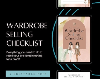 Clothing Reselling Checklist, Closet Organizer, Fashion Lovers, Upcycling and Recycling, PDF Printable