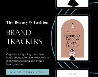 Beauty & Fashion Brand Tracker, Personal Planner, Fashionistas and Beauty Lovers, Sustainable Shopping Printable, GoodNotes and Notability