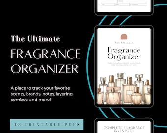Fragrance Organizer, Printable Beauty Planner, Scent Lovers, Print Worksheets for perfumes and oils, Neutrals