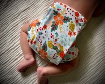 PARADISE - double layer stretchy organic cotton reusable washable flat diaper