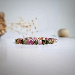 Natural/tourmaline /3-4mm/ rose gold/faceted/raw stone/hand made/birthstone/give