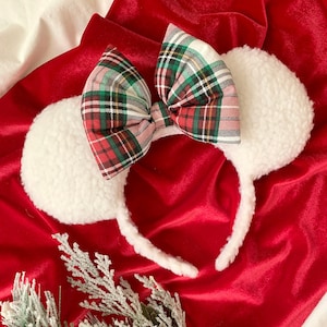 Red Plaid Mickey Ears - Etsy display picture 1