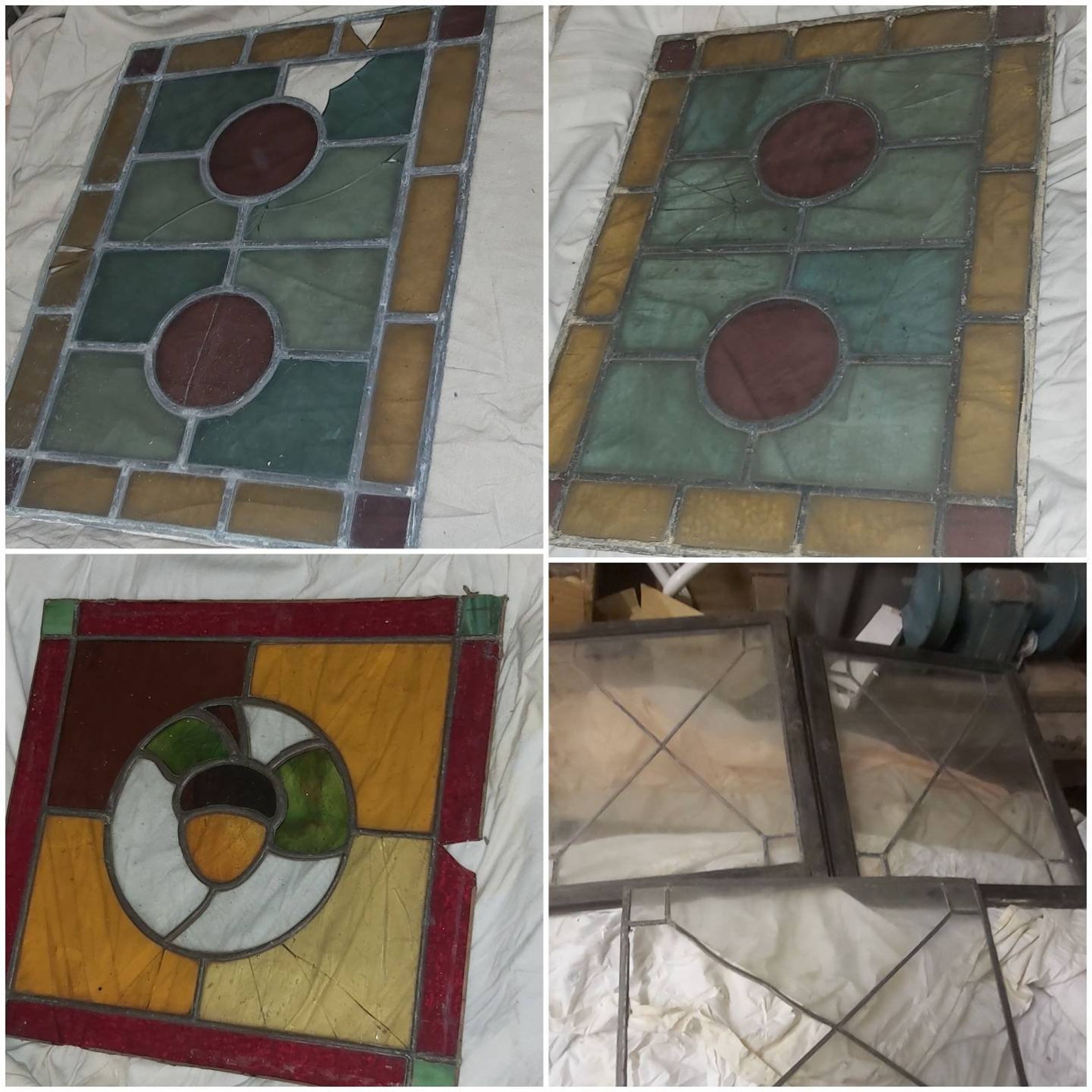 39 pieces of stained leaded glass sheets Etsy